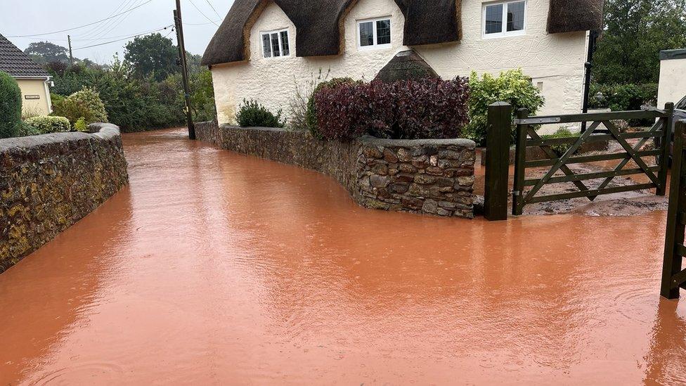 Muddy floodwater