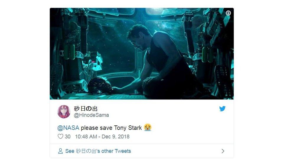 Fans plead with NASA to save stranded Tony Stark