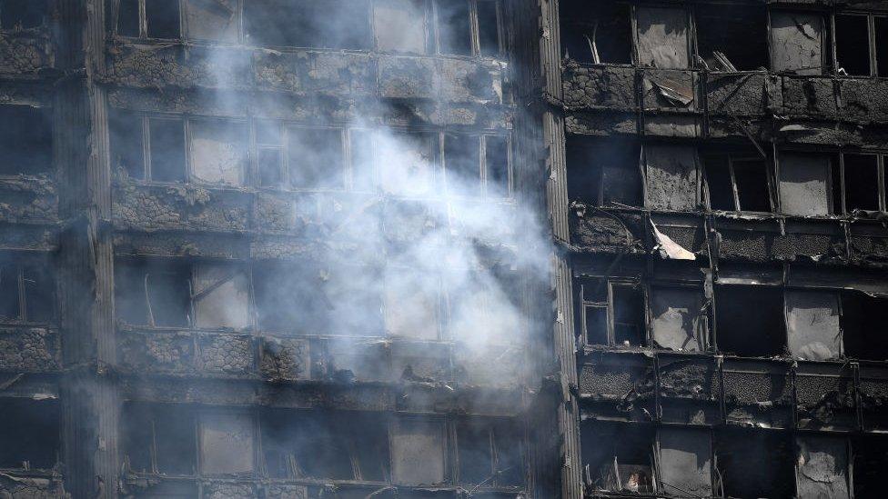 Grenfell Tower on fire