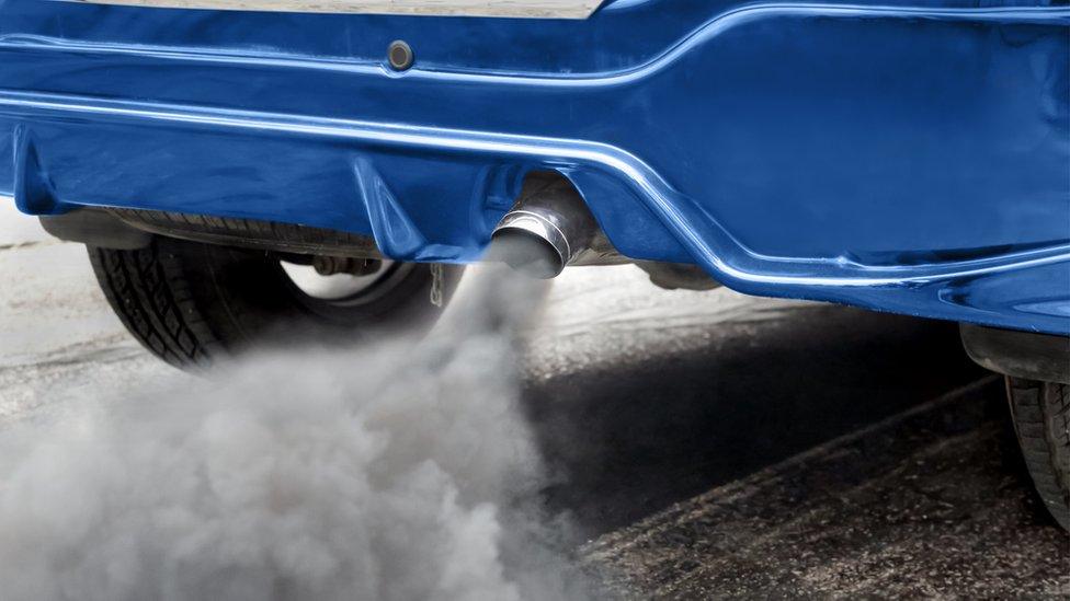 Car exhaust fumes