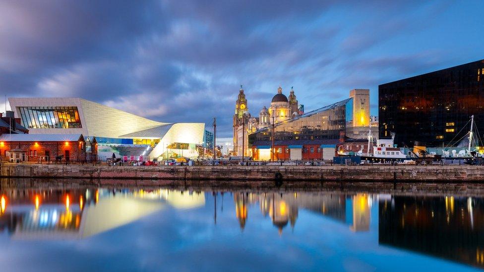 Liverpool docks, sunset