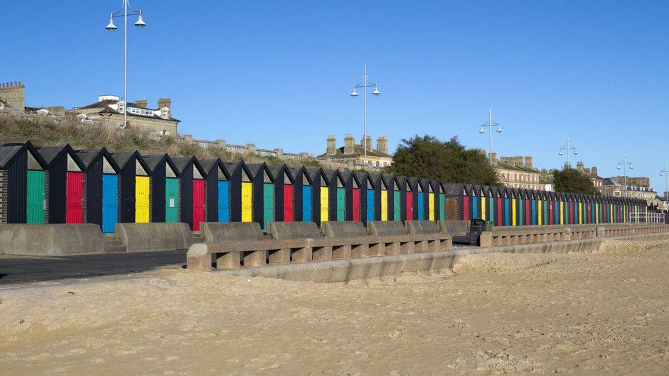 Lowestoft seafront on a sunny day.