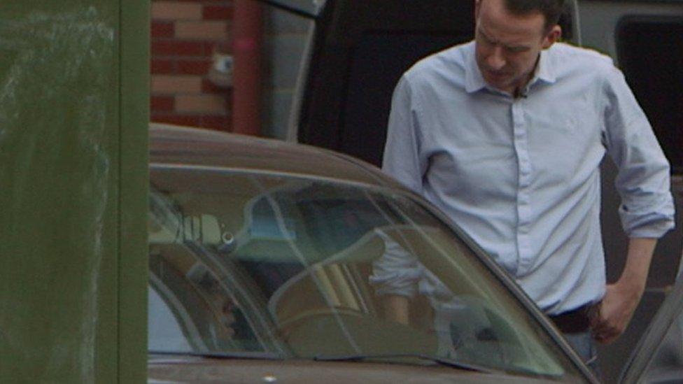 John Sudworth talks to a driver in one of the three cars that followed the BBC team