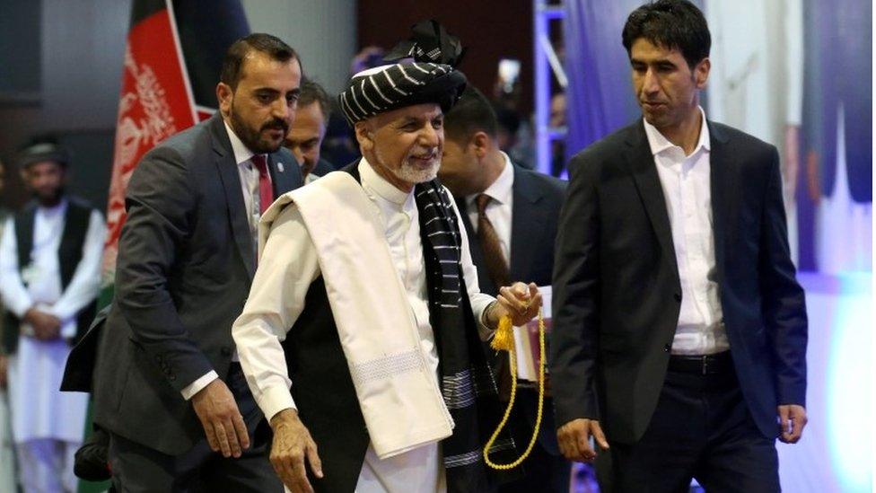 President Ashraf Ghani at an election rally on 13 September 2019