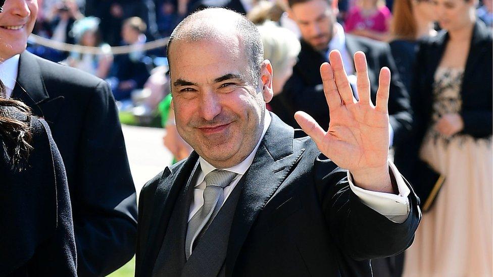 Rick Hoffman arriving at the royal wedding