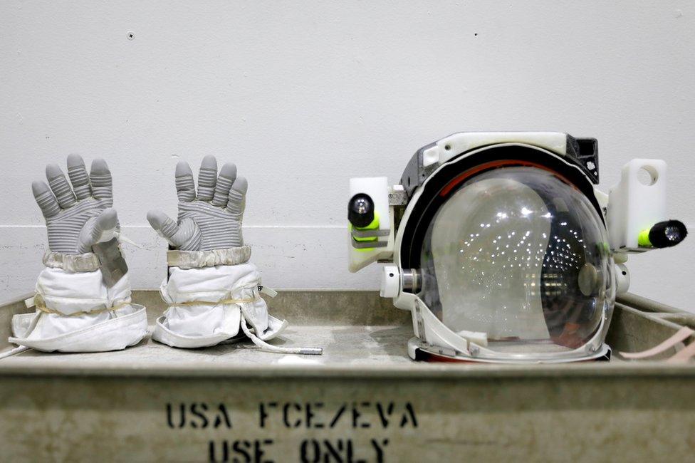 Astronauts train at the Johnson Space Center