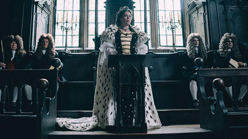 Olivia Colman (centre) in The Favourite