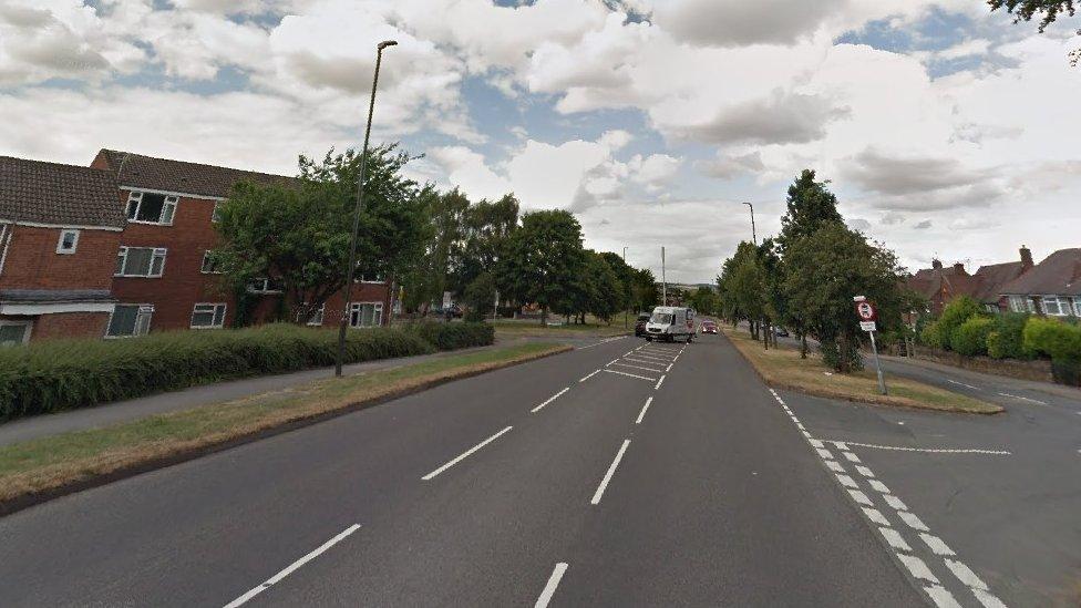 Junction of Penmore Close and Hasland Road in Chesterfield, Derbyshire