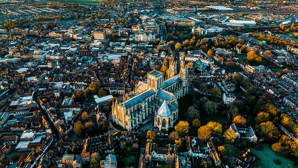 Aerial view of York