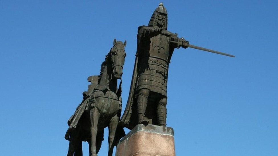 A statue of Grand Duke Gediminas in Lithuania's capital Vilnius