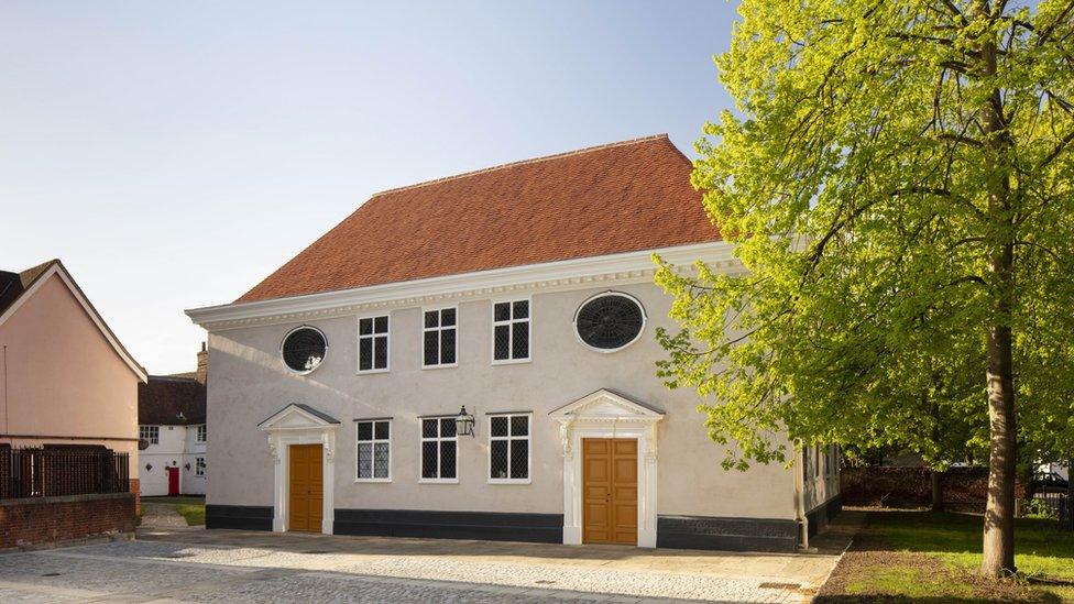 The restored Unitarian Meeting House, Friars St. Ipswich, Suffolk.North elevation view from north west