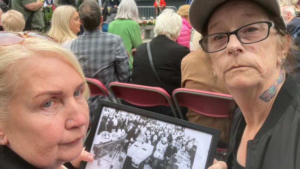 Sandra O'Brien and Catherine Doyle attending the memorial in Dublin