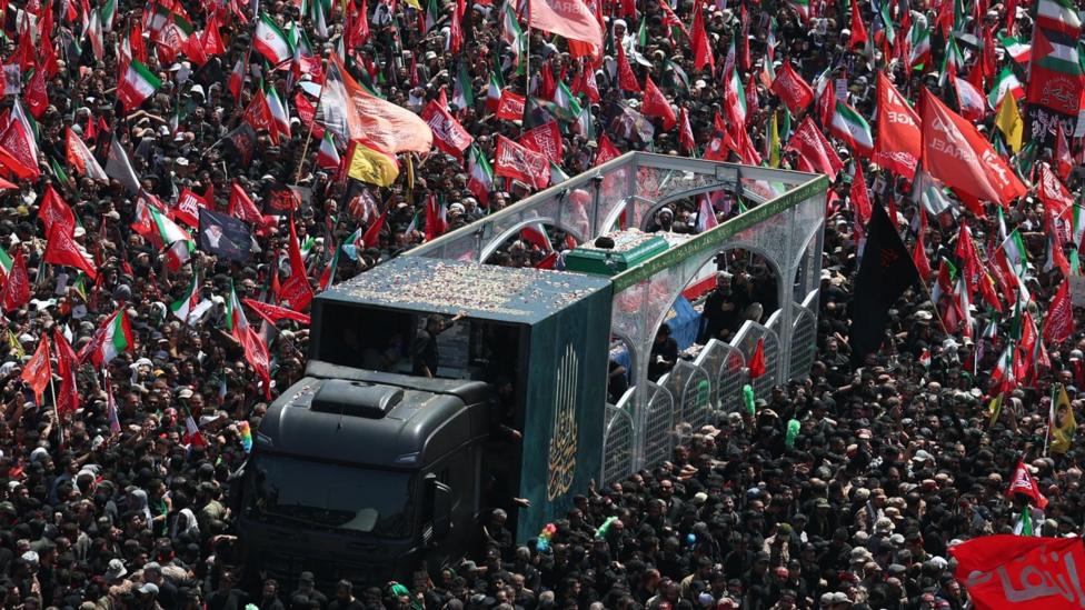 Huge crowds fill Tehran streets for Khamenei's funeral procession