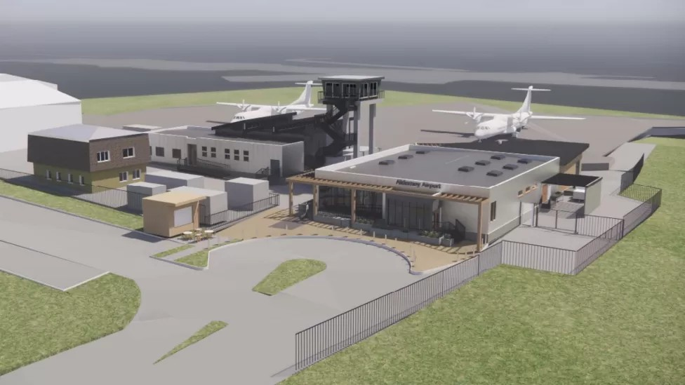 3D visualisation of the proposed airport terminal.