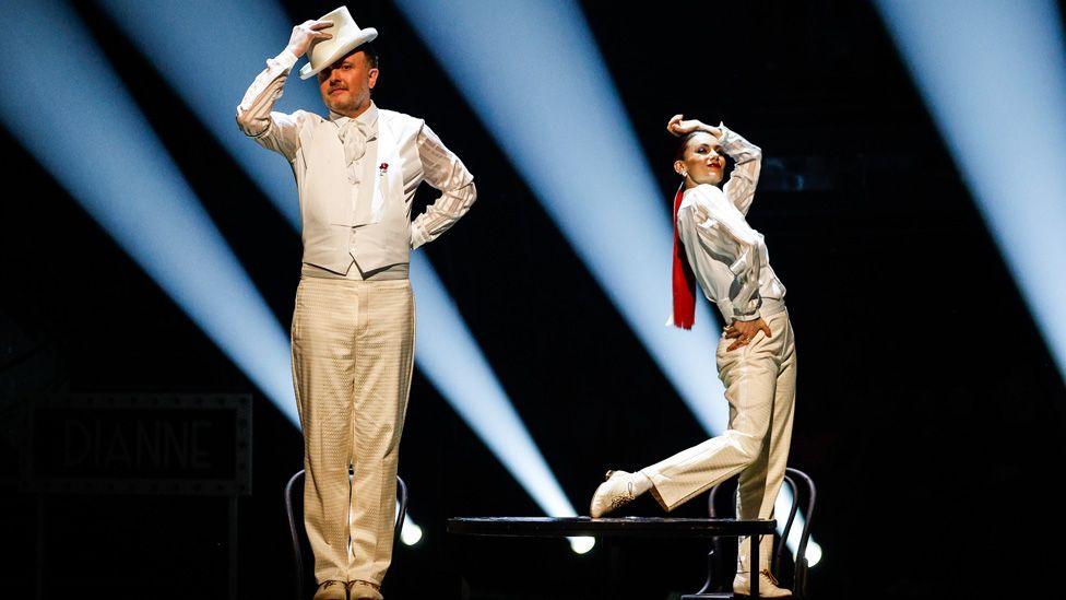 Chris McCausland and Dianne Buswell dancing on Strictly