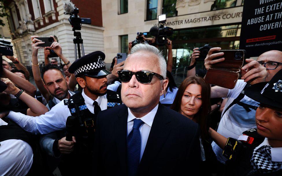 Former BBC news presenter Huw Edwards departs the Westminster Magistrates' Court in London, Britain, 31 July 2024.