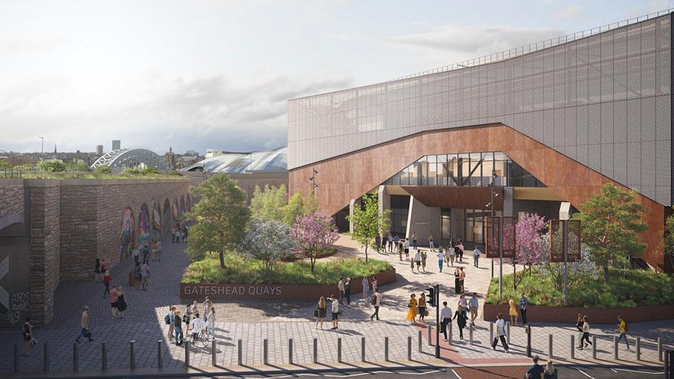 Revised designs for the Sage arena and conference centre on the Gateshead Quayside