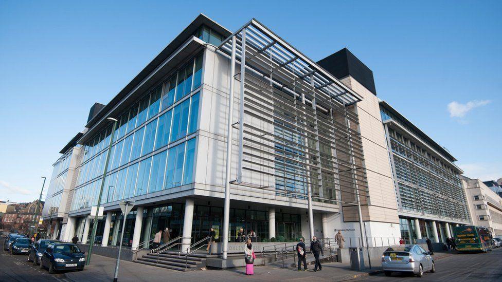 External view of Loxley House, a modern glass and concrete building housing Nottingham City Council's offices