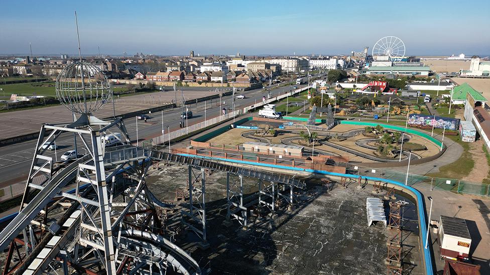 The log flume at Great Yarmouth Pleasure Beach