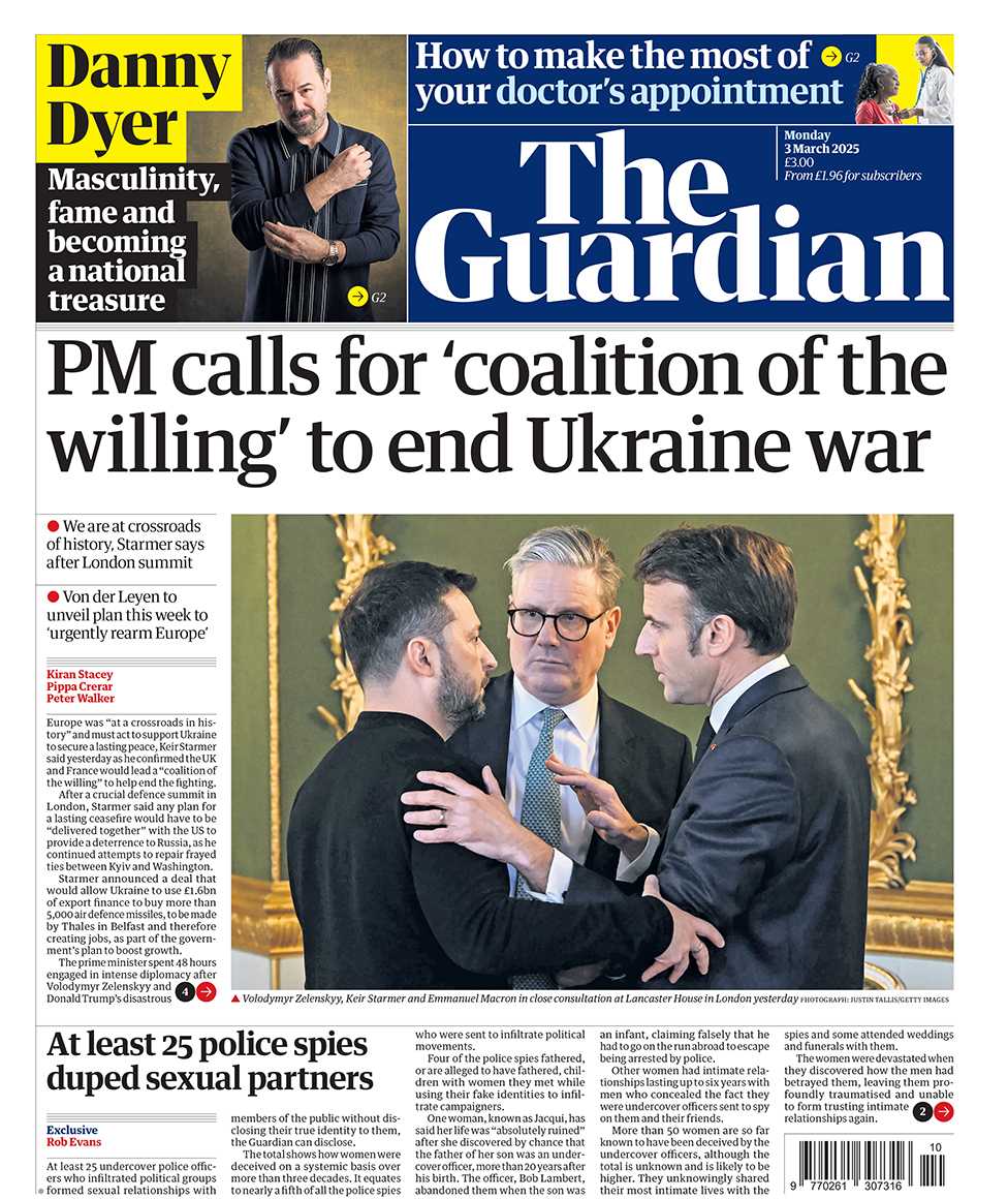 The Guardian front page