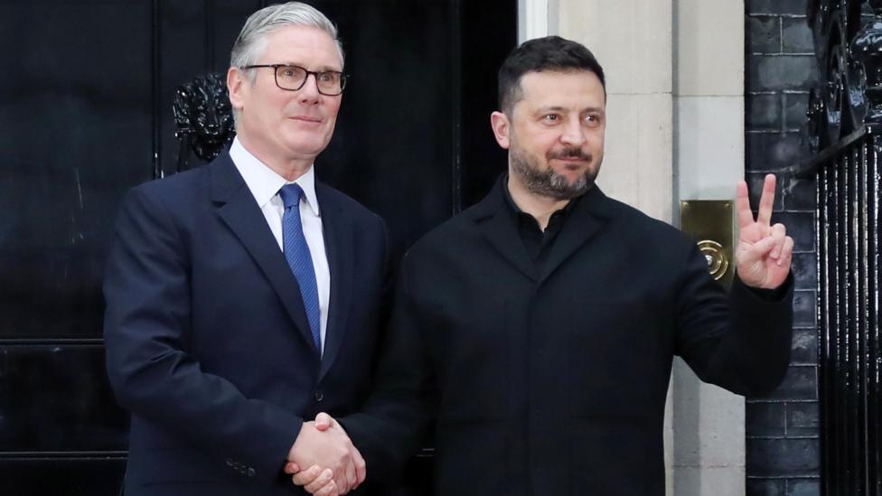 Volodymyr Zelensky meeting with European leaders
