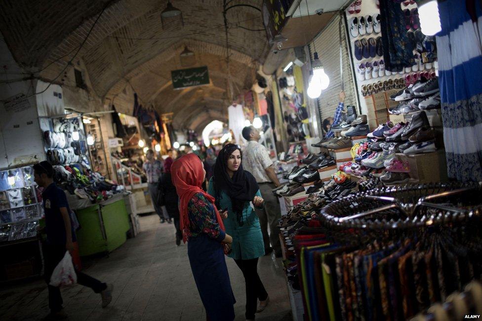 Women shop at the Grand Bazaar