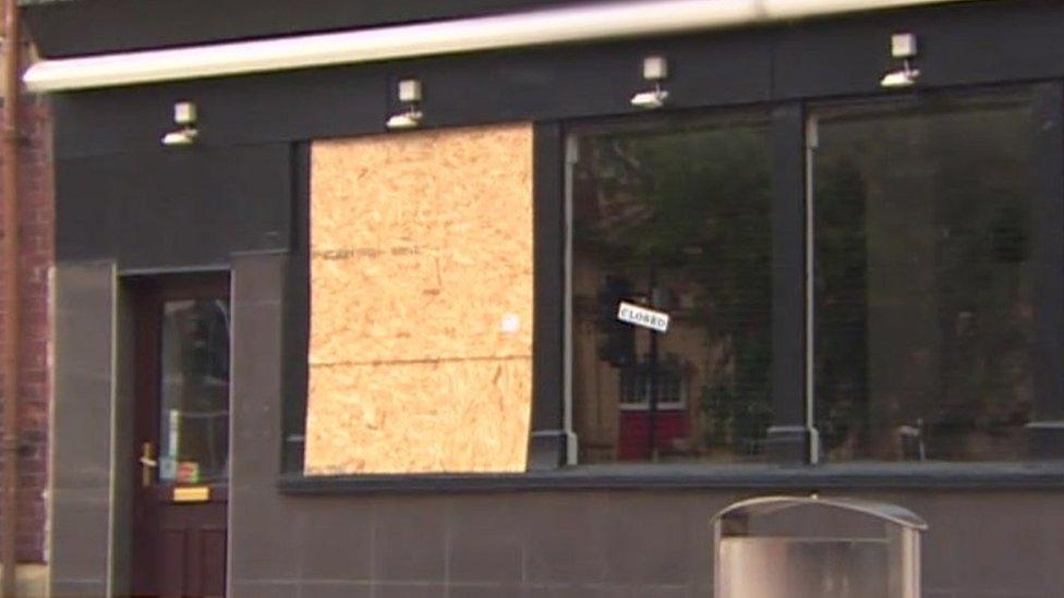 Barrow restaurant window damage