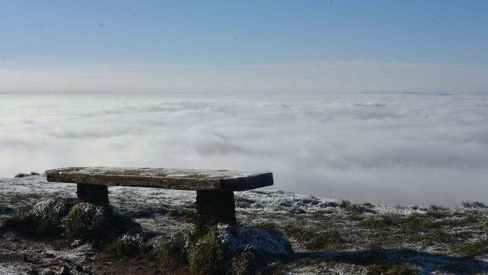 The cloud inversions as seen from the Malvern Hills