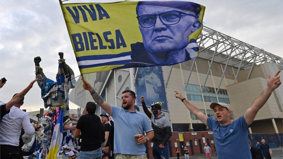 Fans with a flag