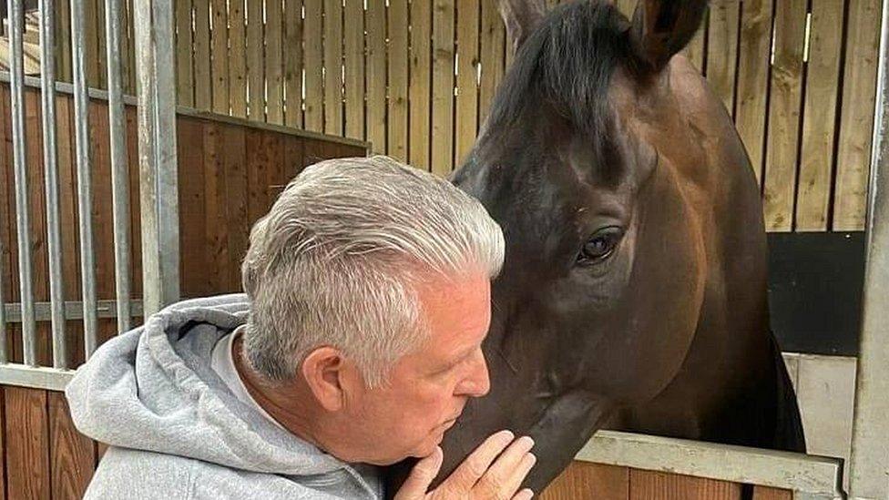 Nick Rhodes and horse