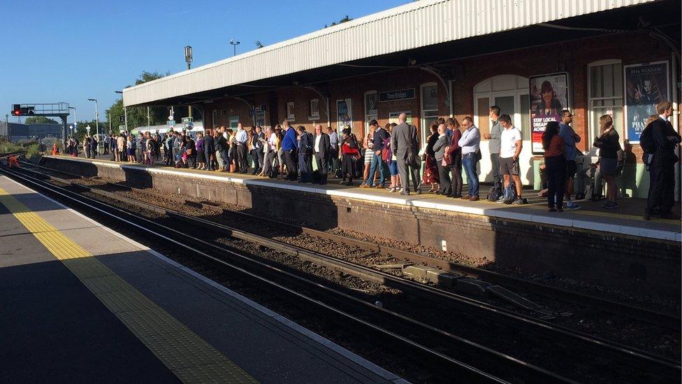 Passengers on platform