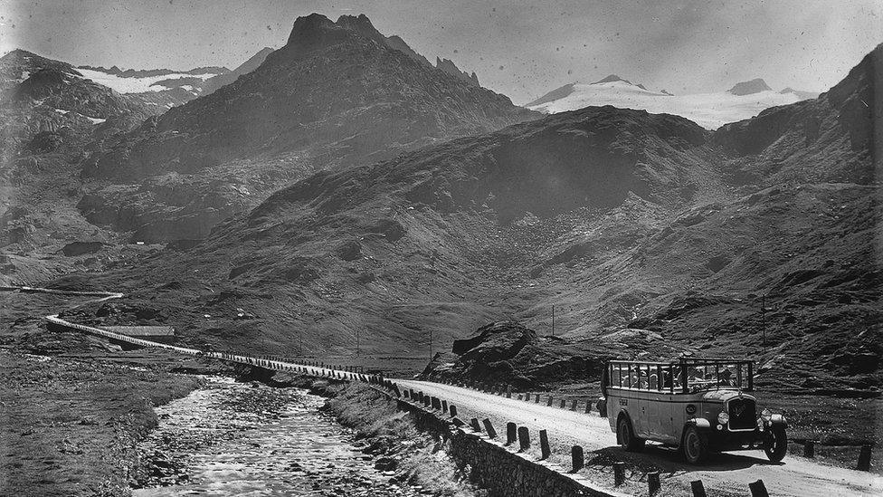 A post bus on the Gotthard pass, 1928-1938 pic courtesy Canton Ticino State Archives/alptransit-portal.ch