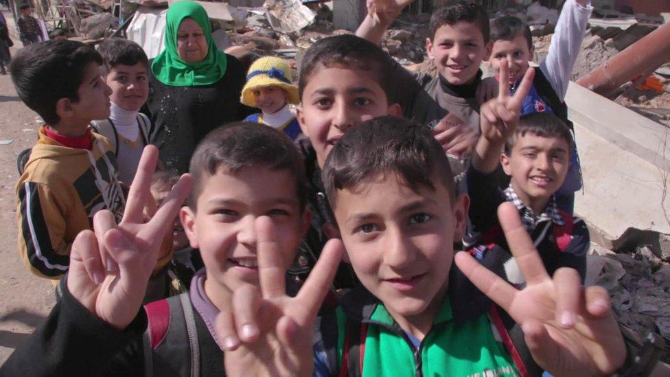 Schoolchildren in Mosul