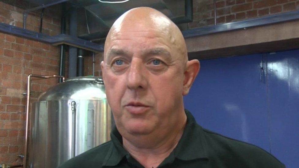 Mr Scotney in the brewery