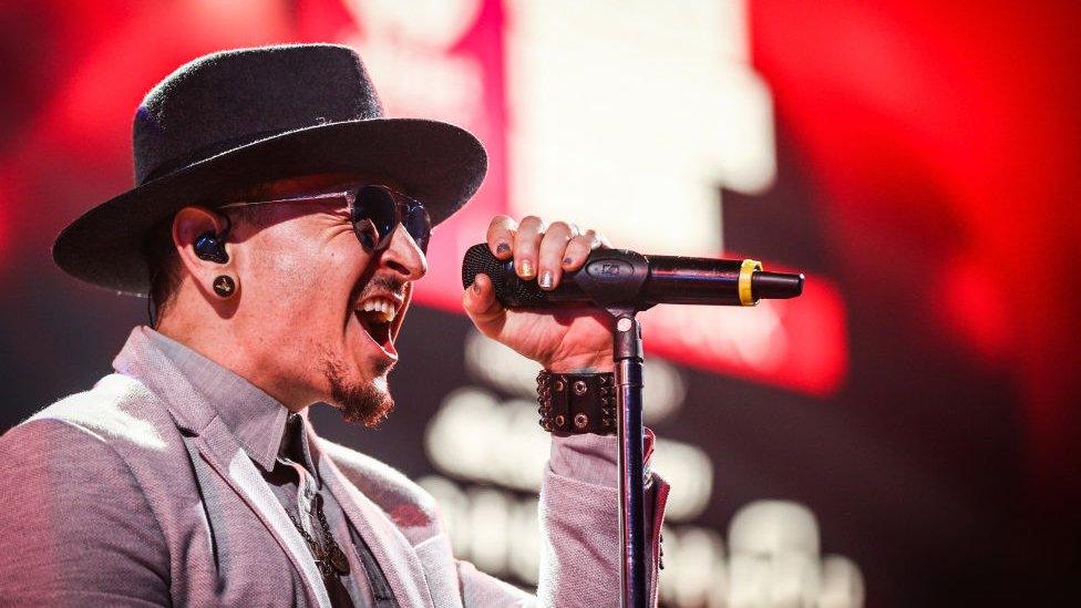 Chester Bennington of Linkin Park performs on stage at the iHeartRadio Album Release Party on May 22, 2017