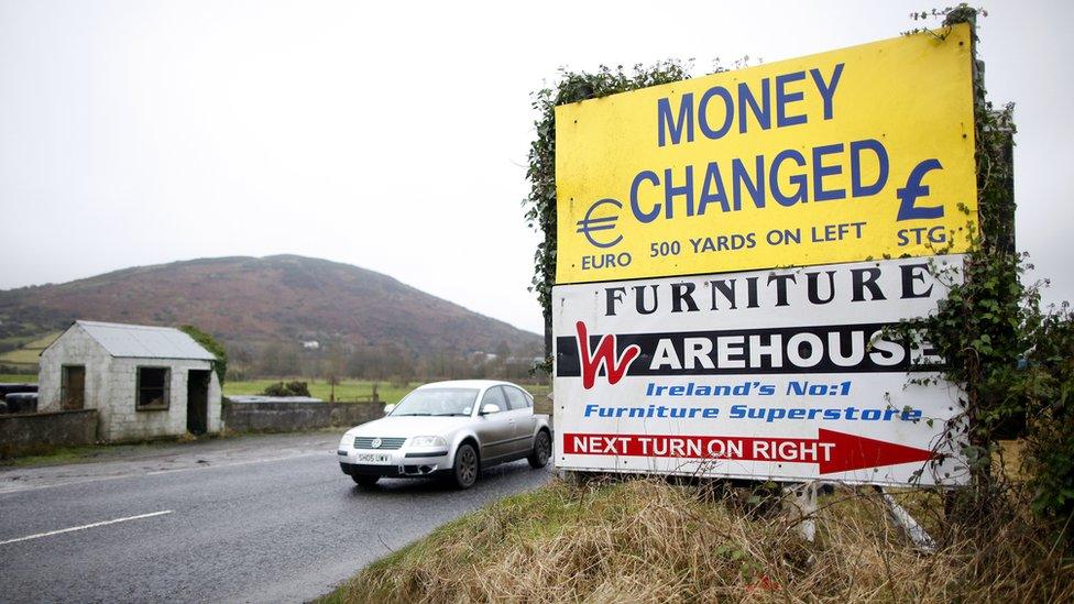 A car crosses the Irish border