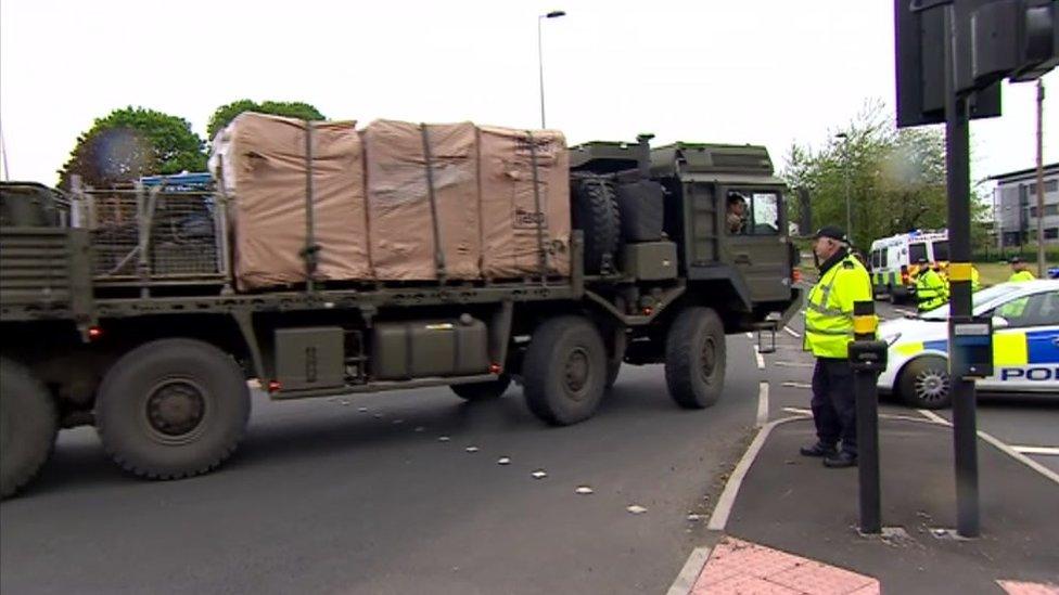 Bomb disposal teams at the scene