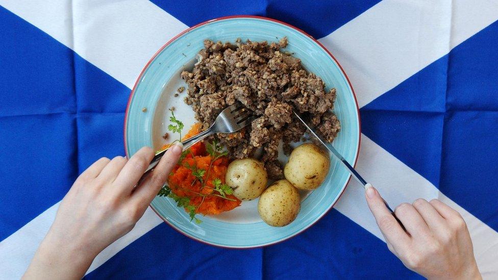 Traditional Burns Night meal