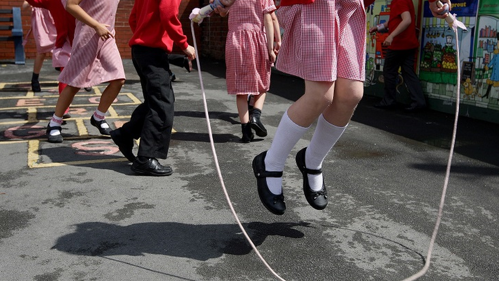 Schoolchildren in a playground