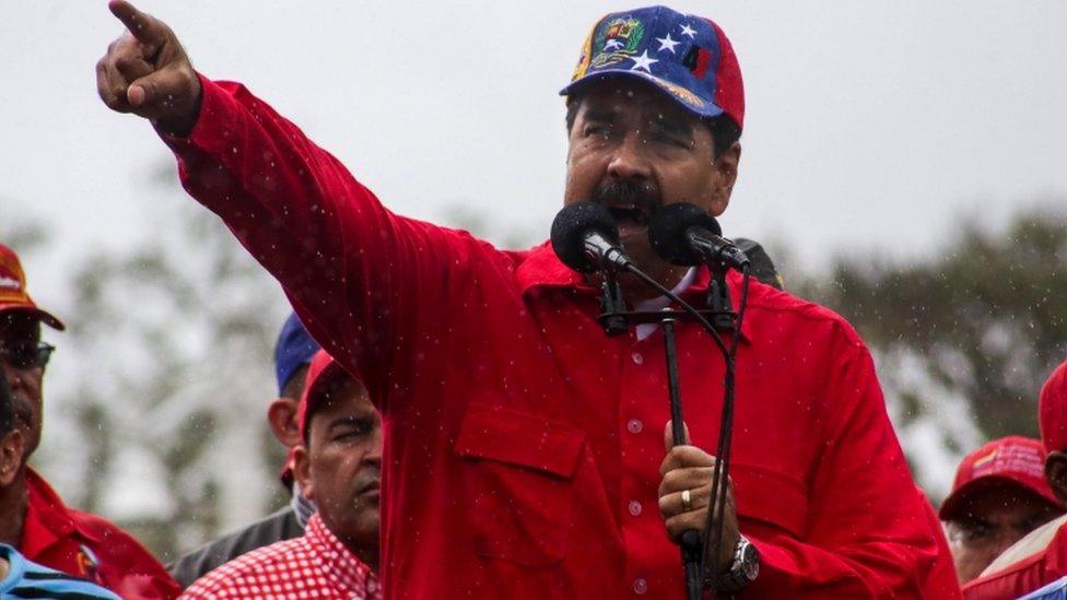 The president attends a rally held by his followers against 'imperialism' on March 9th