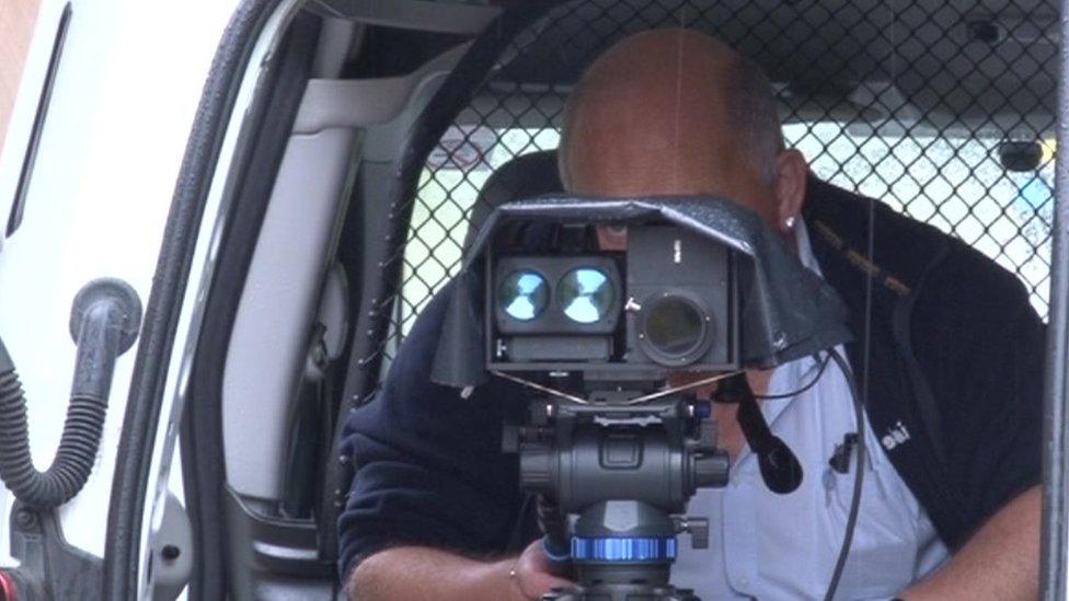 Camera being used on Cambridgeshire guided busway