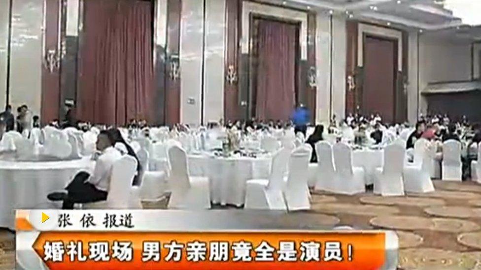 Half empty wedding hall in China