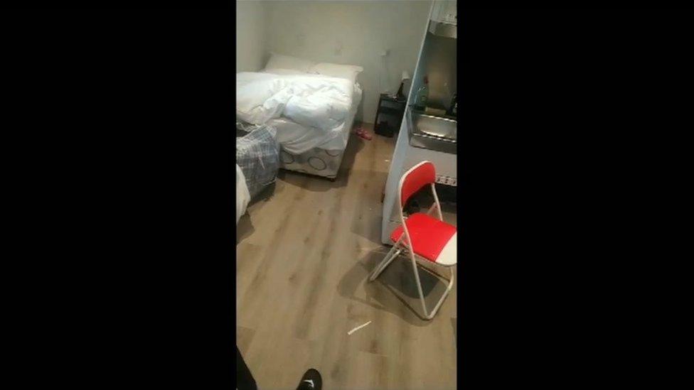 Mobile phone footage of accommodation