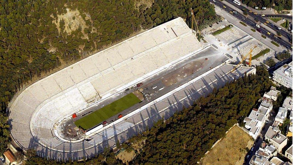 Aerial shot of Olympic stadium