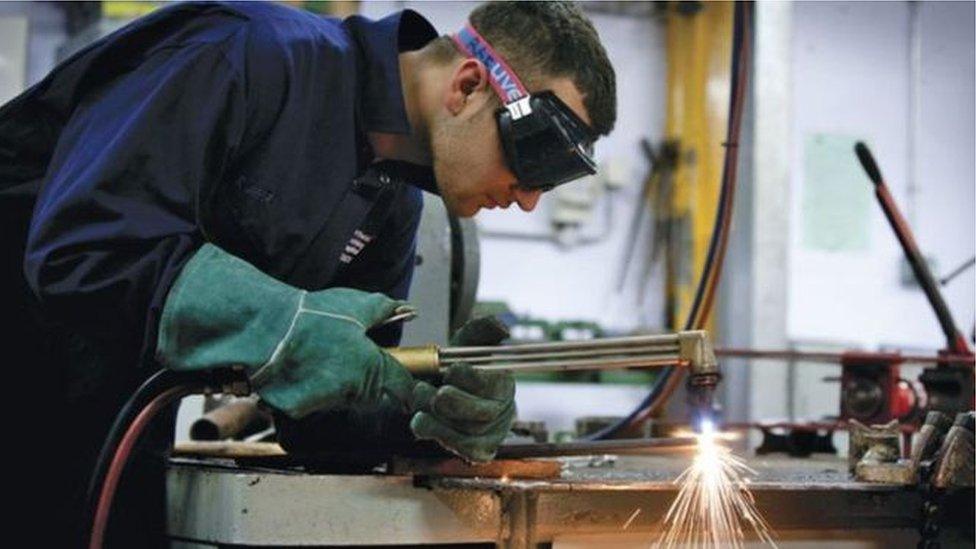 A welder at work