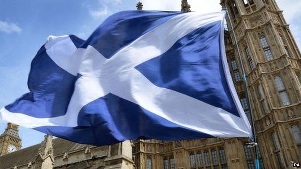 Saltire outside Westminster