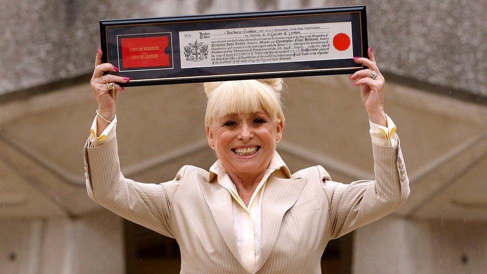 Barbara Windsor with her freedom of the City of London