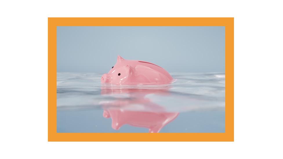 A pinky bank floating