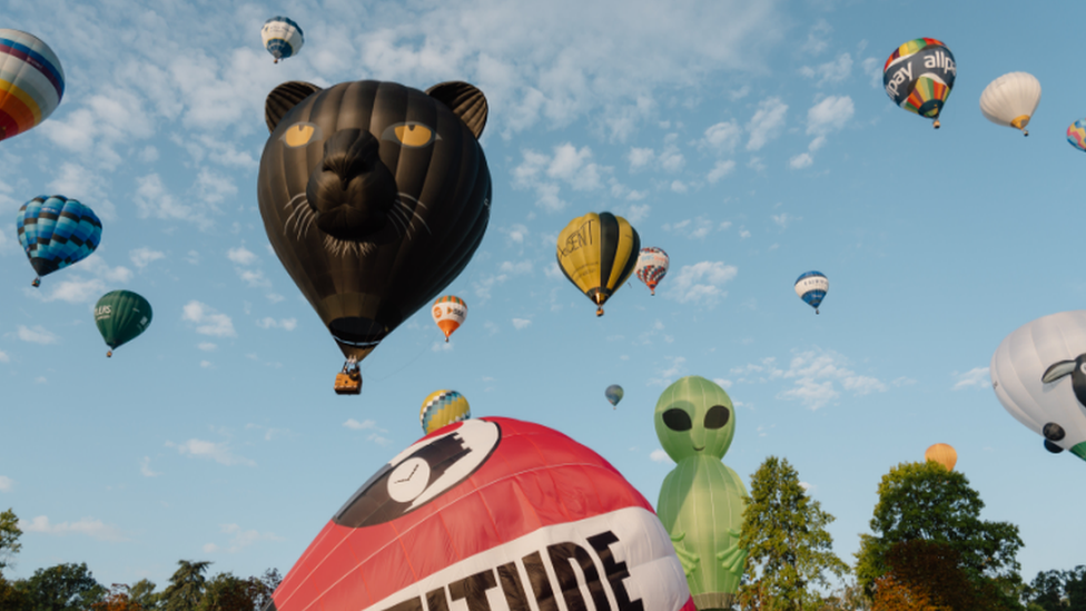 Hot air balloons in the sky