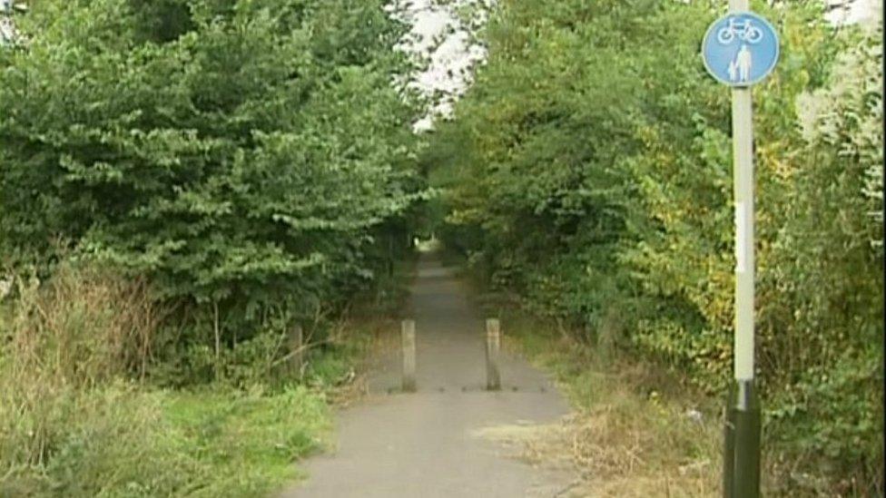 Tree-lined lane where Mrs Cooper was attacked